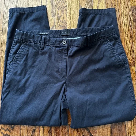 🦋 Talbots Black Relaxed Chinos Classic Style 12P - Picture 3 of 13